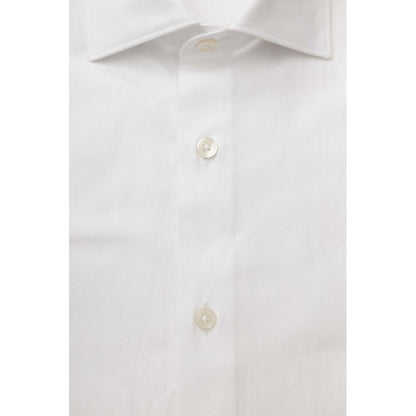 Bagutta White Cotton Men's Classic Shirt