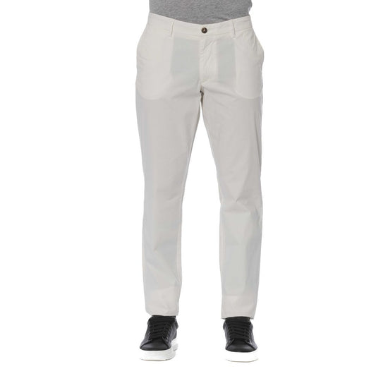 Trussardi Jeans White Cotton Men's Trousers