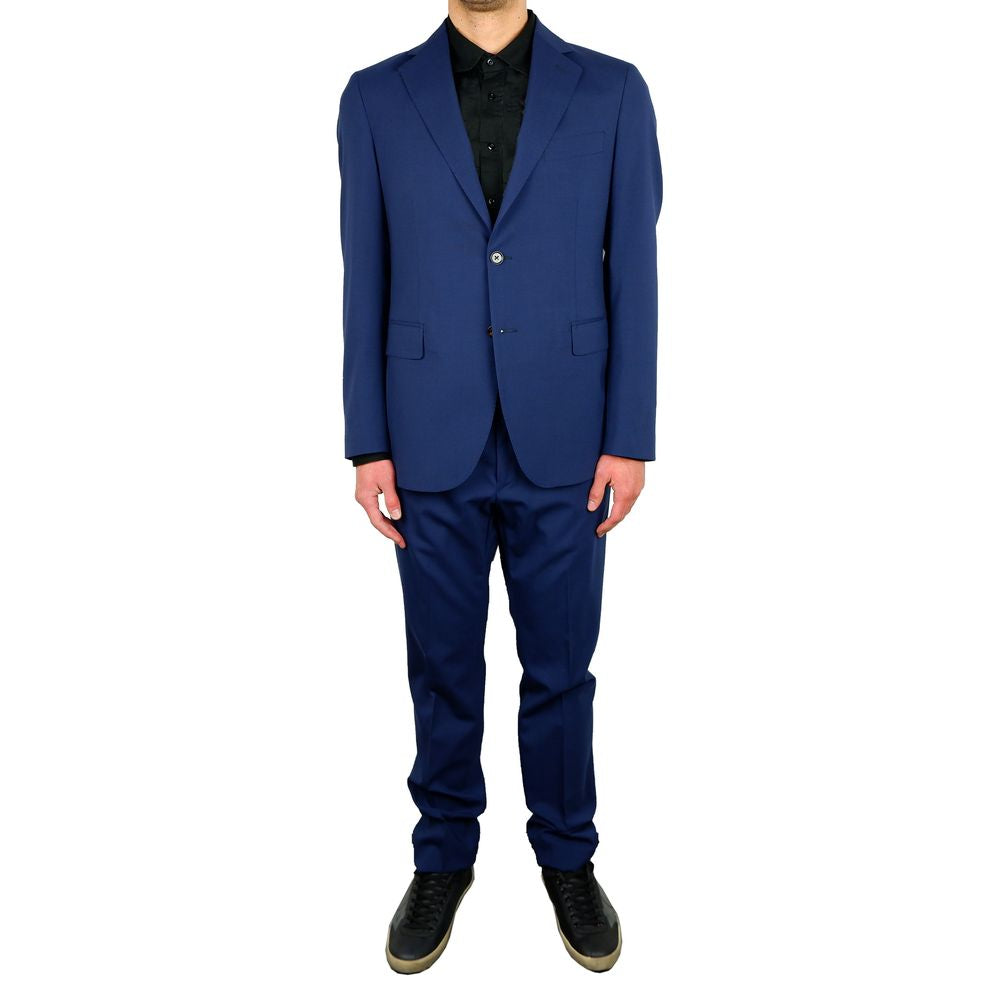 Aquascutum Blue Wool Men Suit