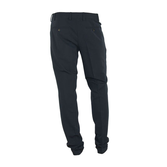 Made in Italy Black Polyester Men Pants