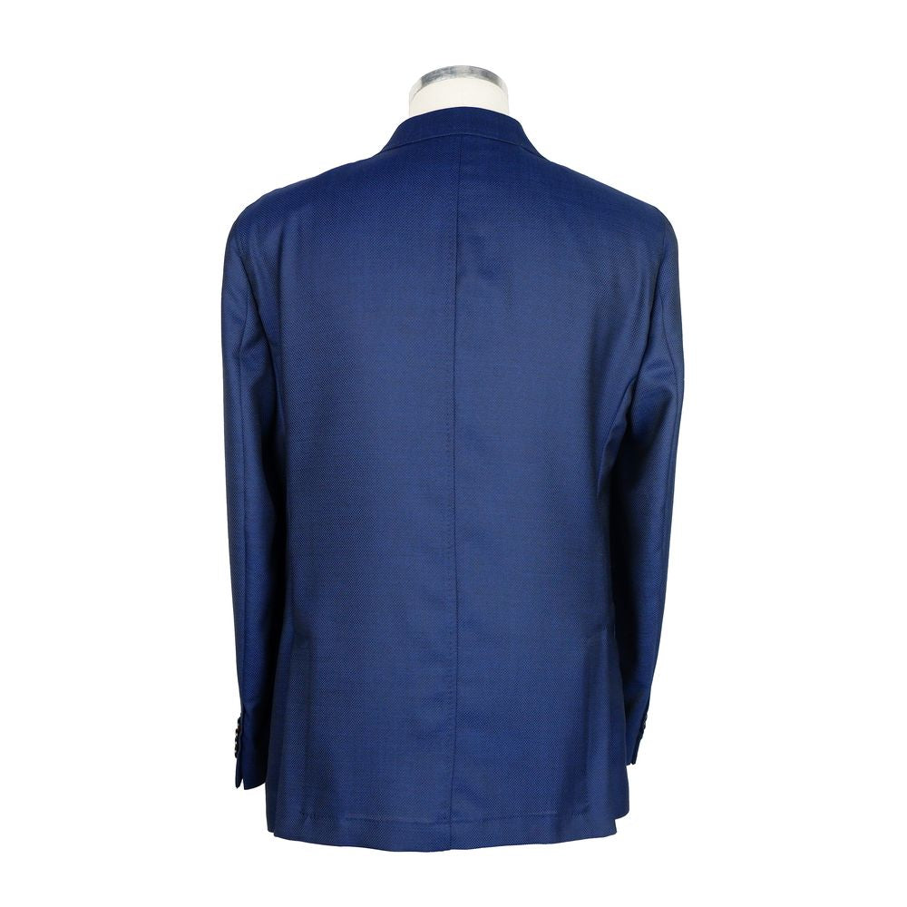 Emilio Romanelli Blue Wool Men Blazer