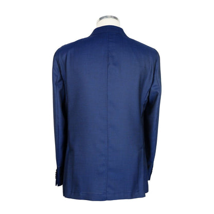 Emilio Romanelli Blue Wool Men Blazer