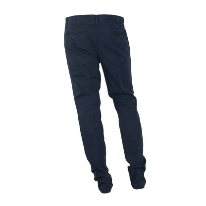Made in Italy Blue Cotton Men's Trouser