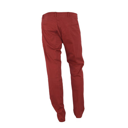 Made in Italy Red Cotton Men's Trouser