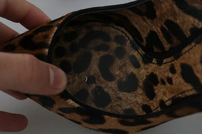 Dolce & Gabbana Brown Leopard Pony Hair Heels Pumps Shoes