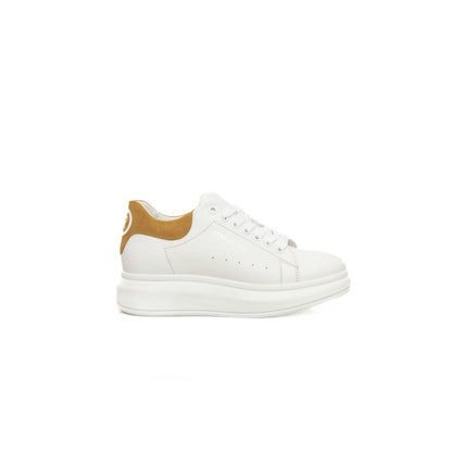 Cerruti 1881 White Cowhide Women Platform Sneaker