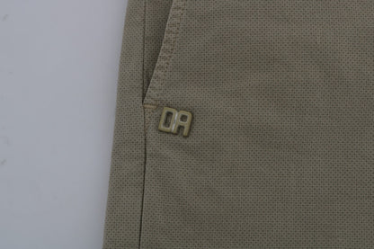 Daniele Alessandrini Beige Cotton Stretch Slim Fit Chinos
