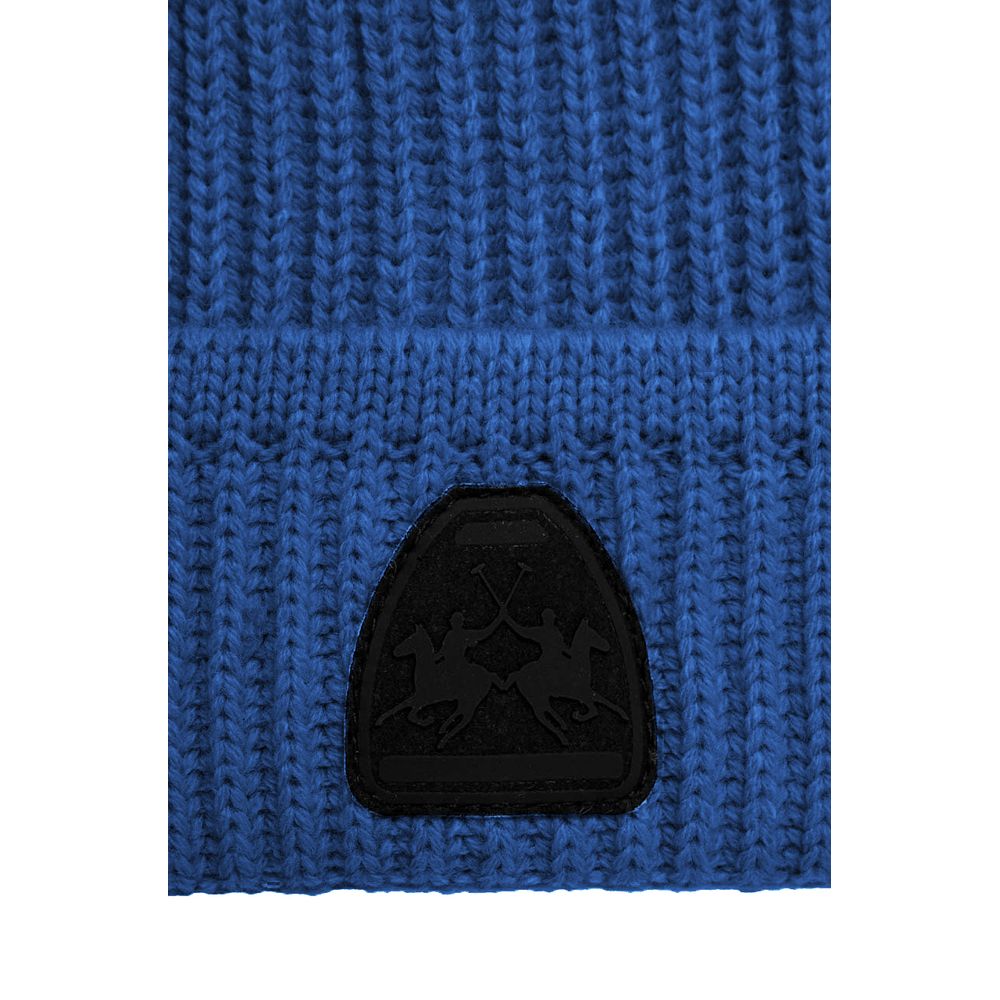 La Martina Blue Acrylic Men Beanie