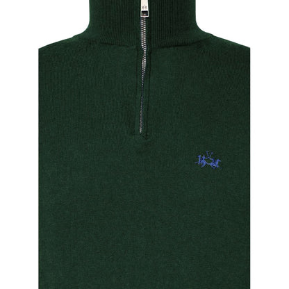 La Martina Green Wool Men Sweater
