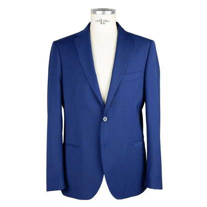 Emilio Romanelli Blue Wool Men Suit