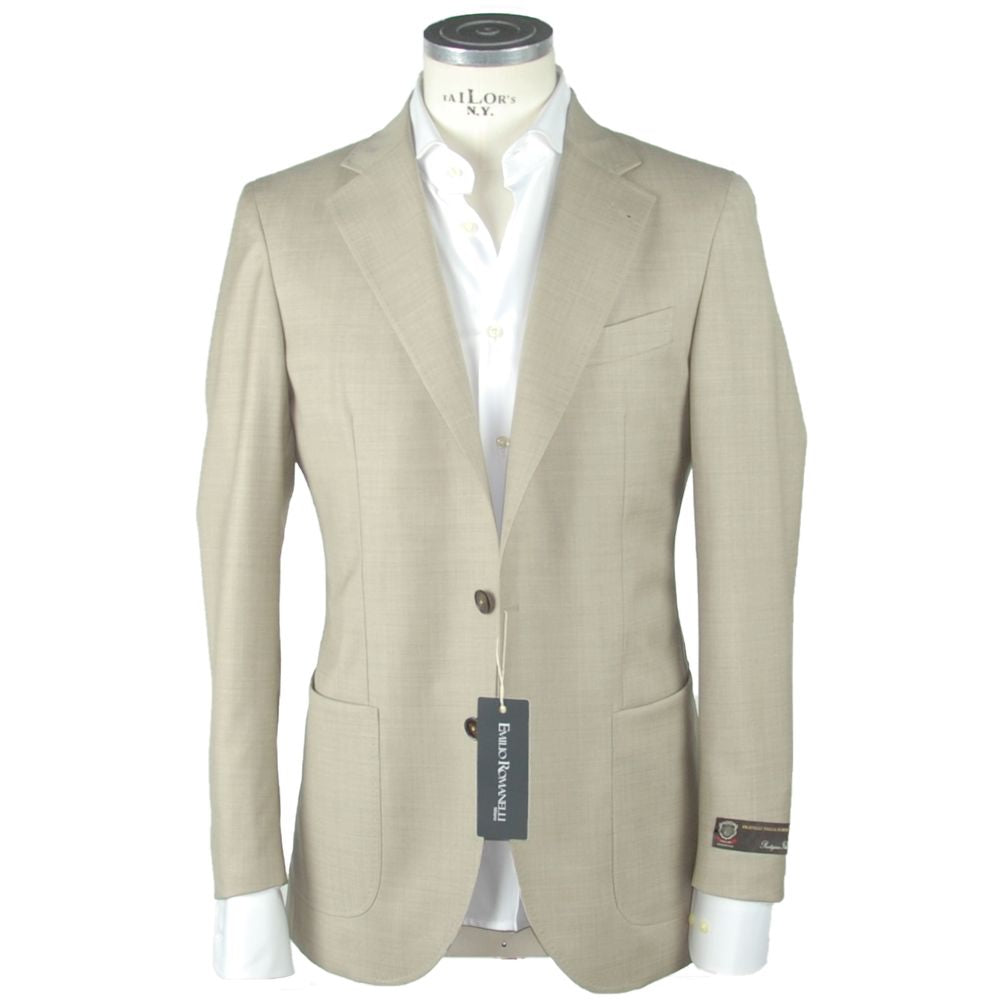 Emilio Romanelli Beige Wool Men's Blazer