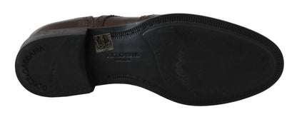 Dolce & Gabbana Brown Leather Brogue Derby Dress Shoes