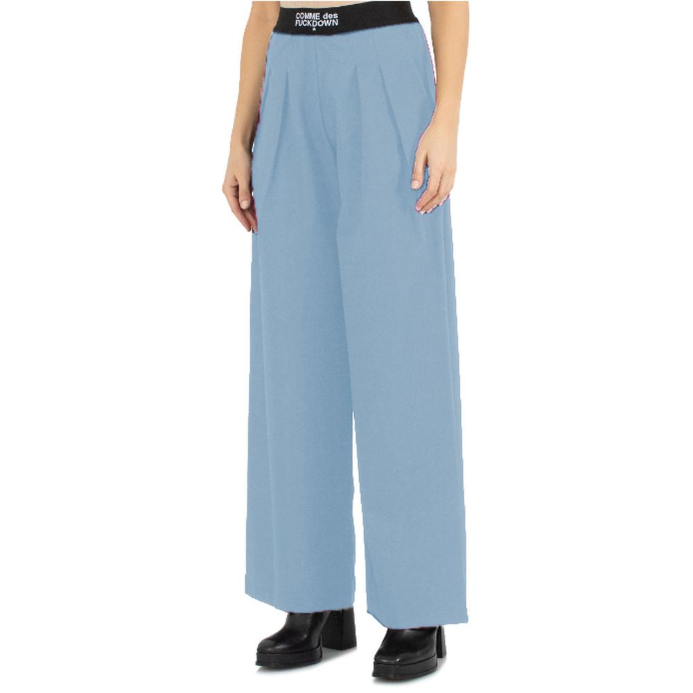 Comme Des Fuckdown Blue Polyester Women Palazzo Pants