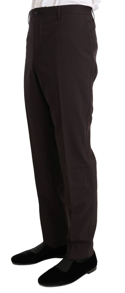 Dolce & Gabbana Bordeaux Wool Stretch Long 3 Piece Suit