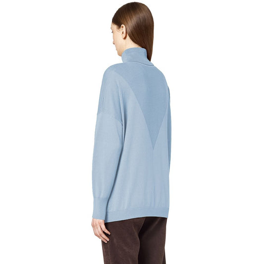 Alpha Studio Light Blue Silk Women Sweater