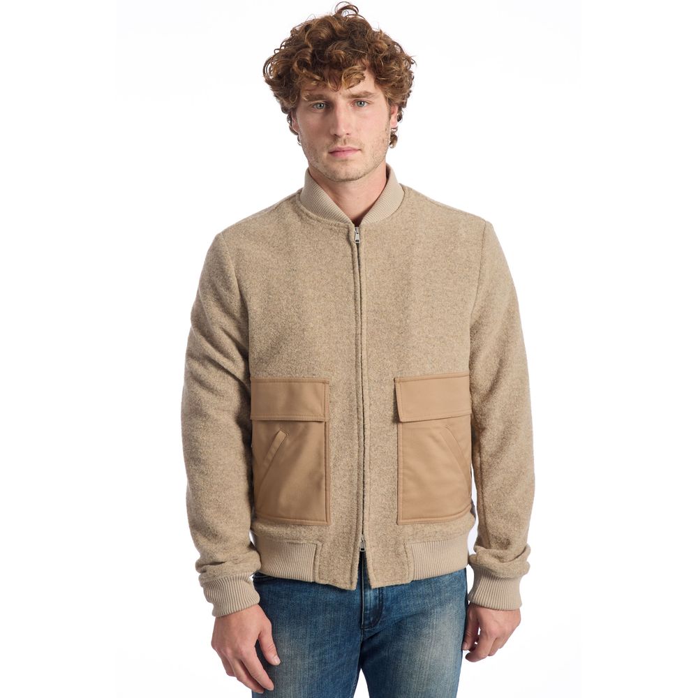Roberto Pepe Luxury Beige Wool Men's Jacket