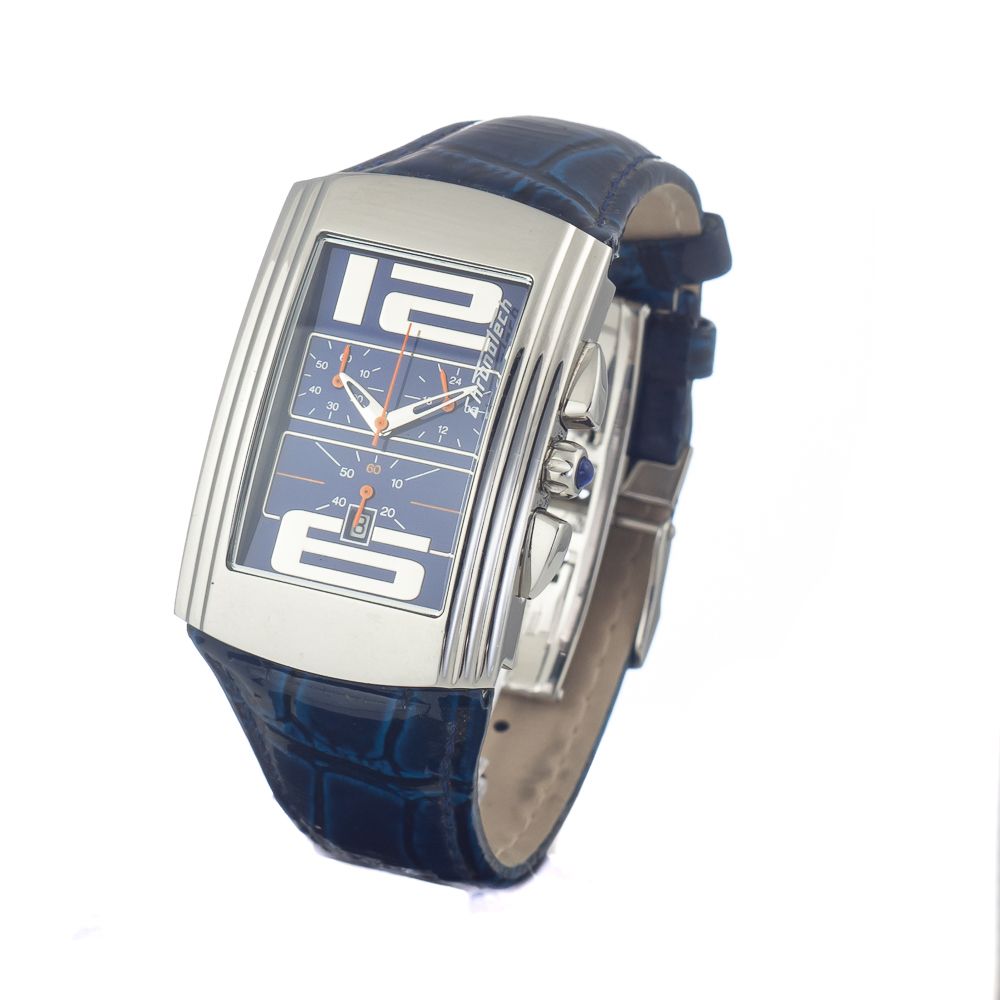Chronotech Blue Leather Dress Watch