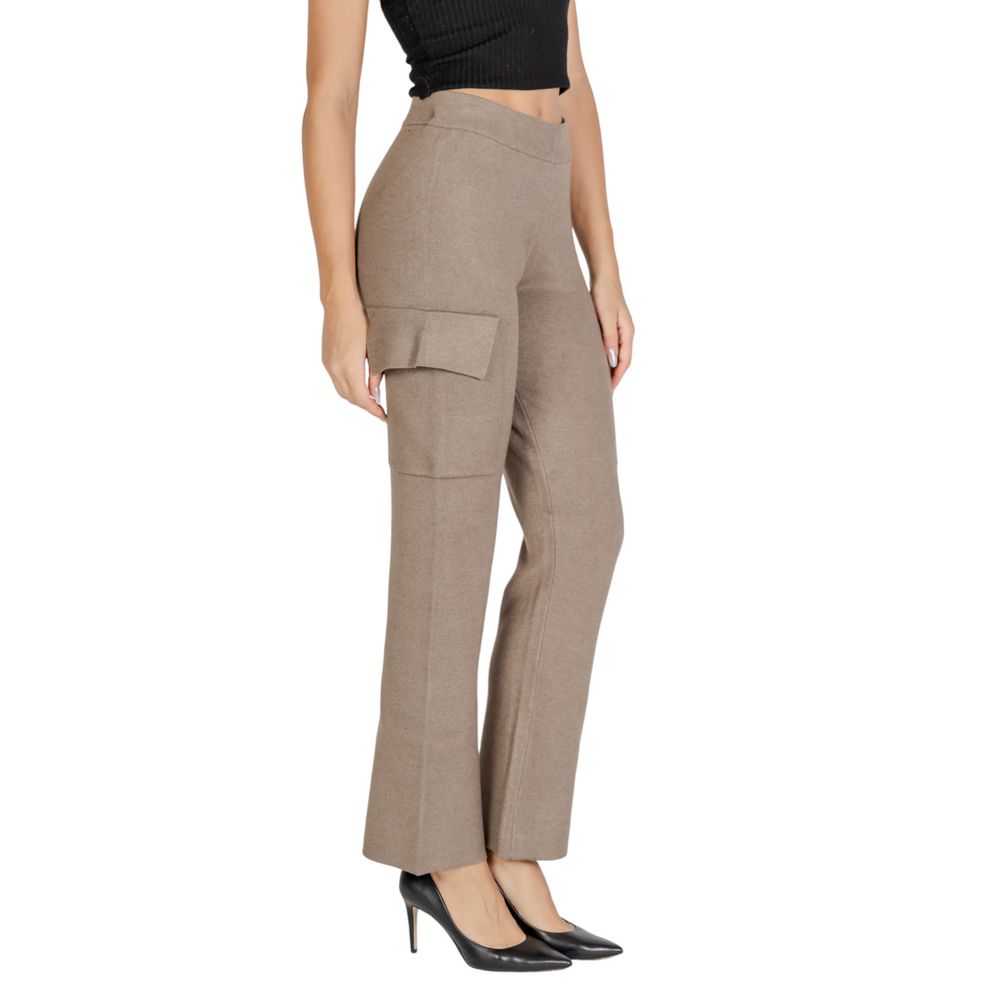 Vila Clothes Beige Viscose Pant