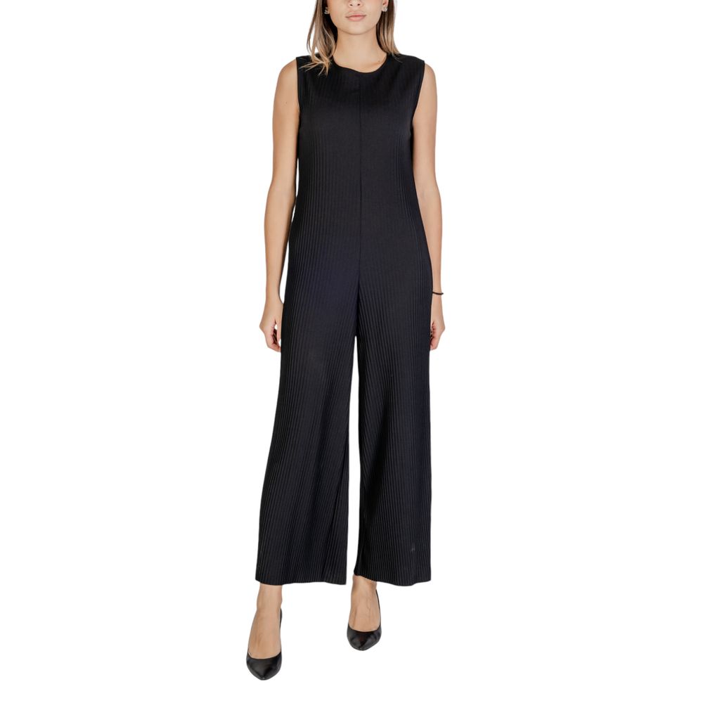 Sandro Ferrone Black Polyester Jumpsuit