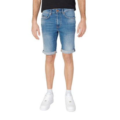 Gas Blue Cotton Bermuda Shorts