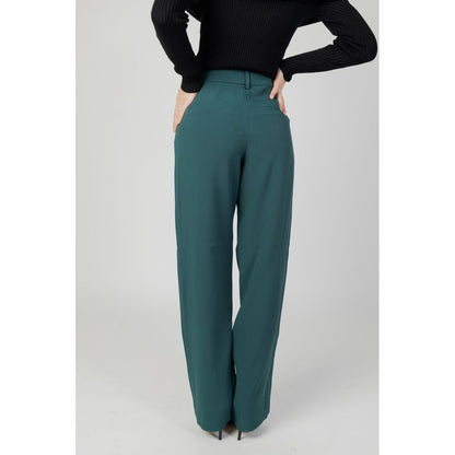 Vila Clothes Bicolor Recycled Polyester Flared Pants