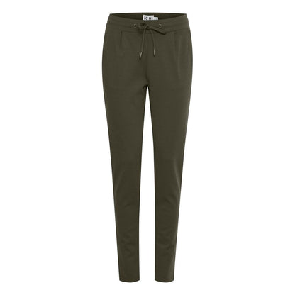 ICHI Green Polyester Casual Pants