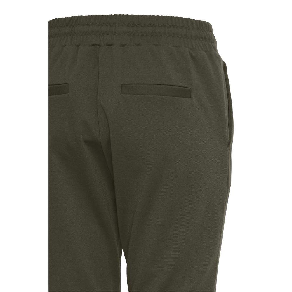 ICHI Green Polyester Casual Pants
