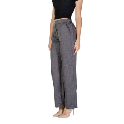 Jacqueline De Yong Gray Polyester Casual Pants
