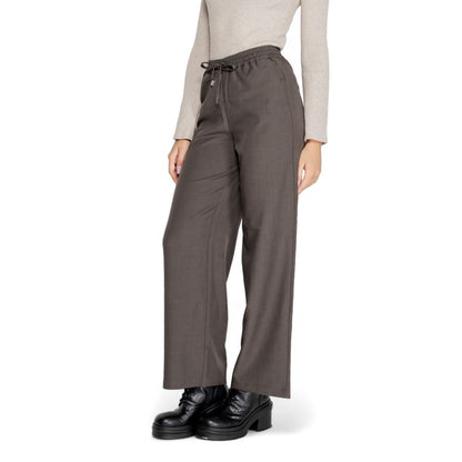 Only Gray Polyester Casual Pants