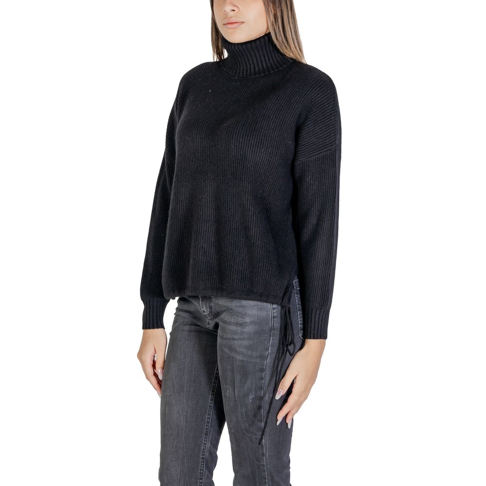 Sandro Ferrone Black Viscose Turtleneck