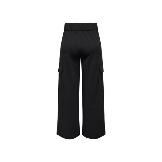 Jacqueline De Yong Black Polyester Casual Pants