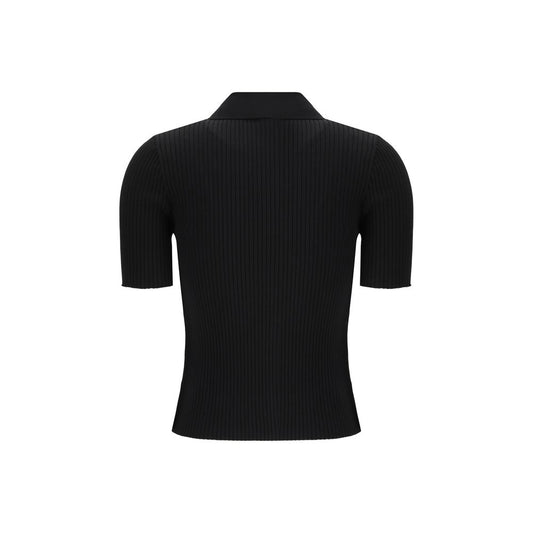 Courrèges Black Viscose Polo Shirt