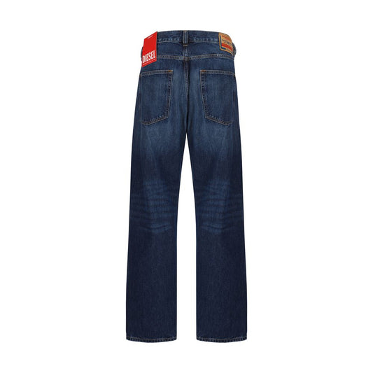 Diesel Blue Cotton Relaxed Fit Jeans