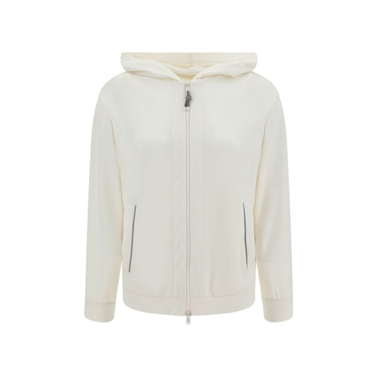 Brunello Cucinelli White Silk Sweatshirt