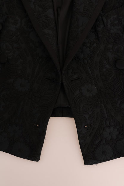 Dolce & Gabbana Black Brocade Blazer Jacket
