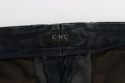 Costume National Blue Cotton Slim Pants Denim Jeans
