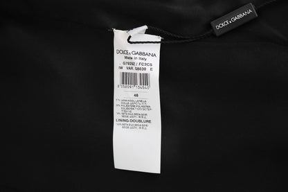 Dolce & Gabbana Gray Wool Patterned Slim Vest