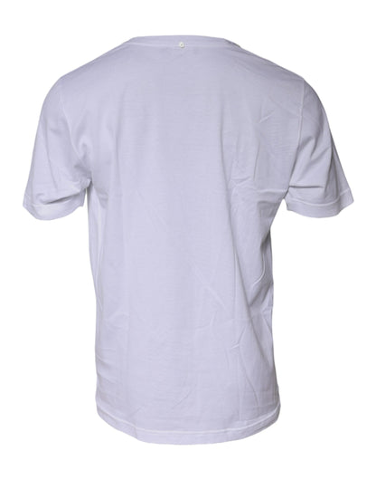 Dolce & Gabbana White Cotton Crew Neck Short Sleeves T-shirt