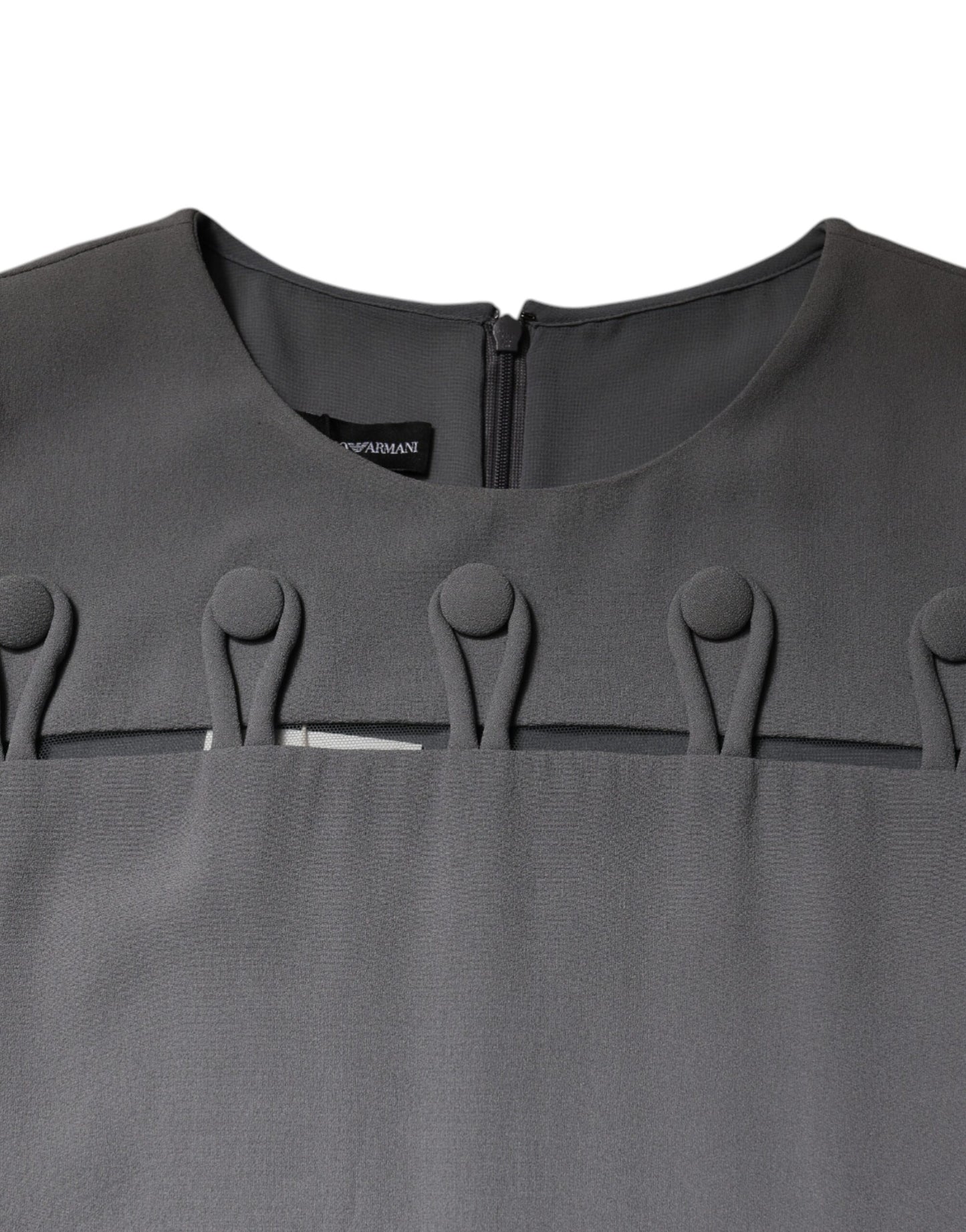 Emporio Armani Gray Round Neck Sleeveless A-line Mini Dress