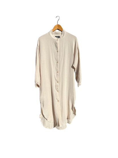 771 Nesprer Dress Beige Organic Cotton Gauze Black