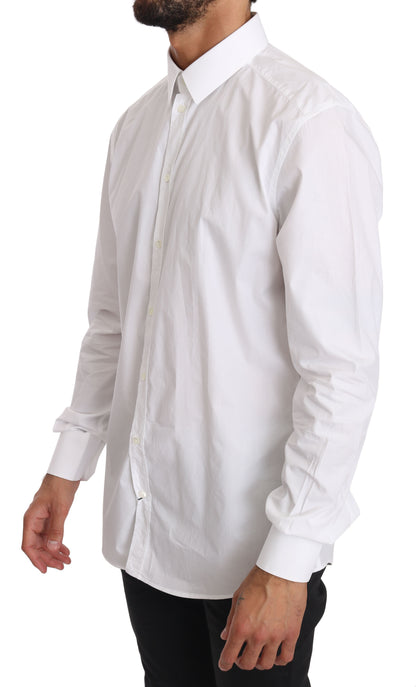 Dolce & Gabbana White Cotton GOLD Dress Shirt