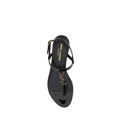 Saint Laurent Black Calf Leather Bos Taurus Sandals