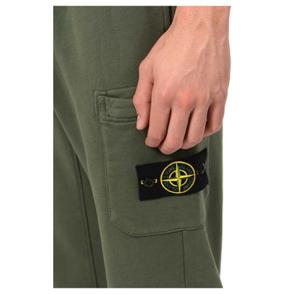 Stone Island Green Cotton Men's Tracksuit Pant