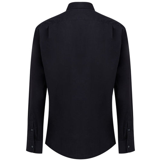Dolce & Gabbana Navy Blue Cotton Dress Shirt