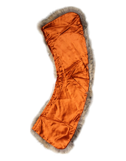 Dolce & Gabbana Brown Fur Shoulder Collar Neck Wrap Scarf