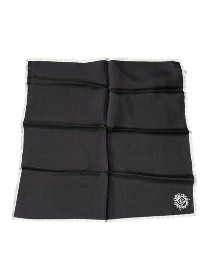 Dolce & Gabbana Black Crown Logo Square Handkerchief Scarf