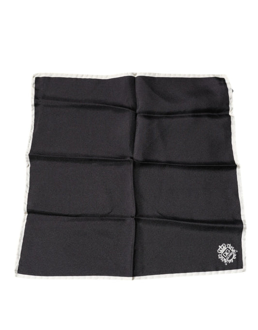 Dolce & Gabbana Black Crown Logo Square Handkerchief Scarf