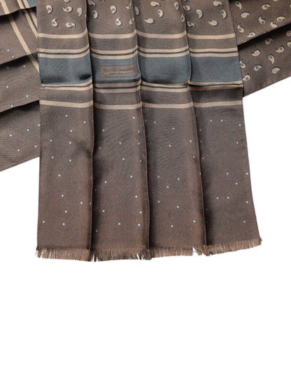 Dolce & Gabbana Brown Fantasy Silk Neck Wrap Shawl Scarf