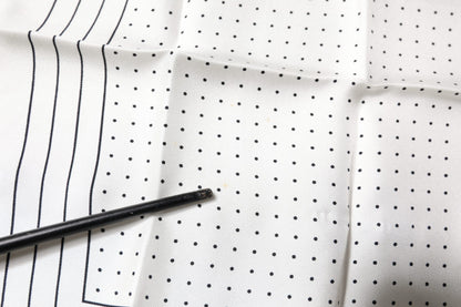 Dolce & Gabbana White Polka Dots Square Handkerchief Scarf