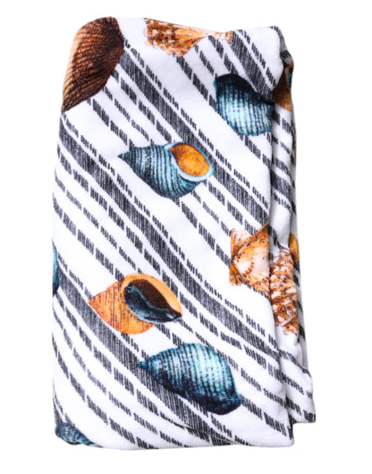 Dolce & Gabbana Multicolor Stripes Seashells Beach Towel